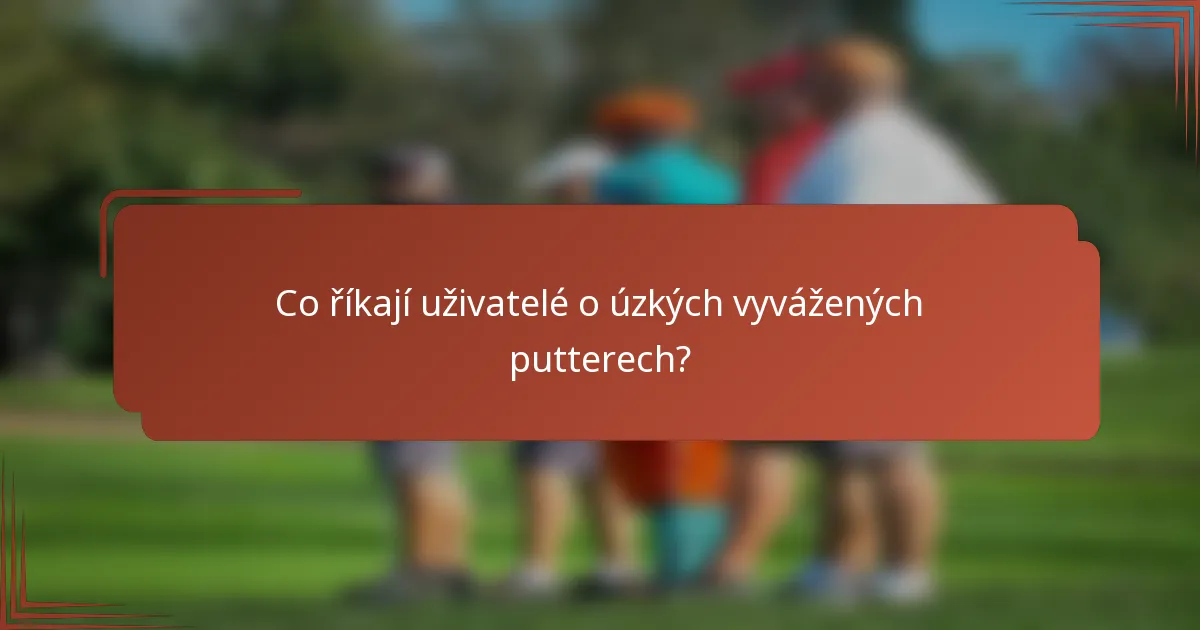 Co říkají uživatelé o úzkých vyvážených putterech?
